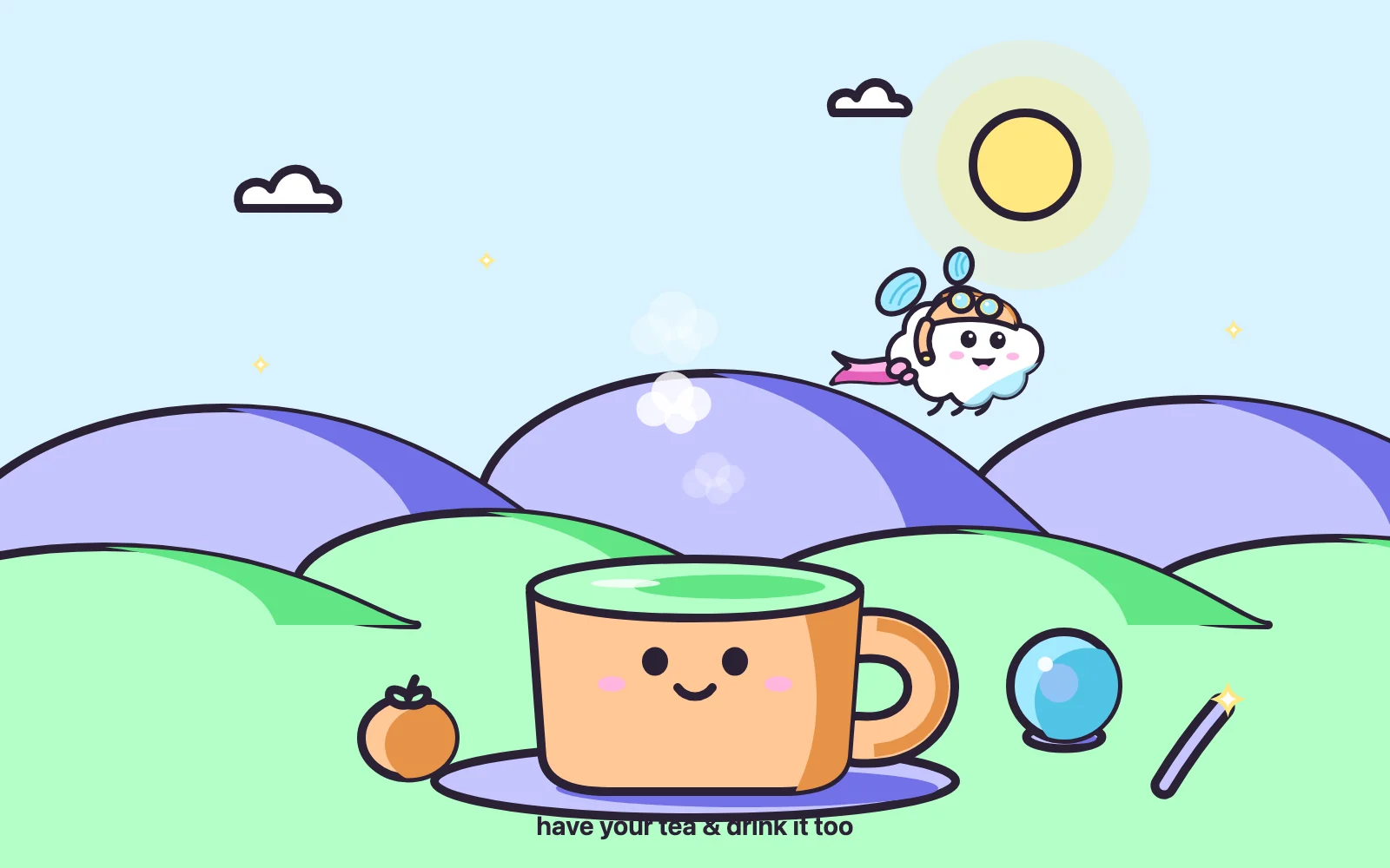 The tea garden. End frame. Tangents 0.36.